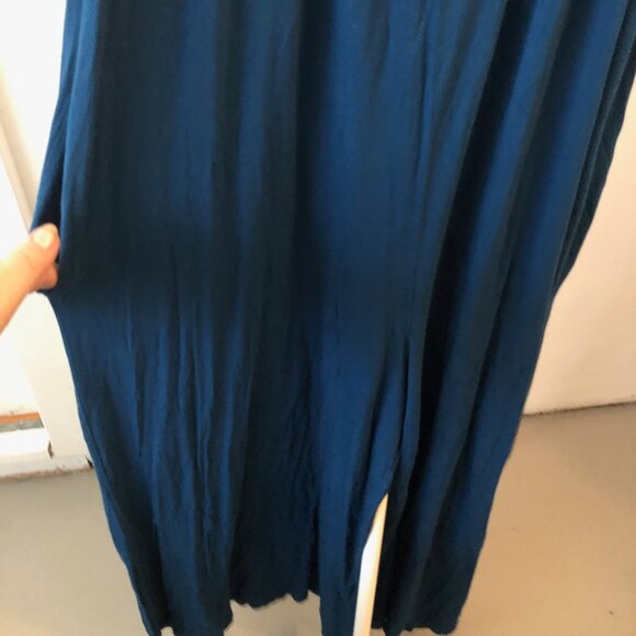 ALEXANDER + DAVID JUMPSUIT TEAL SPAGHETTI STRAP WIDE LOOSE KNIT SIZE L - Picture 6 of 11